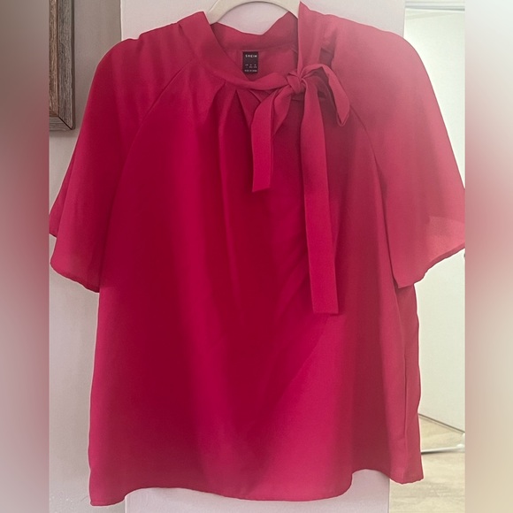 Bright pink scarf neck work blouse - Picture 1 of 3